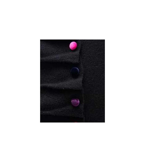 Lola Casademunt Chaleco de punto negro y botones multicolor