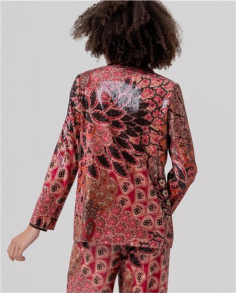 SURKANA Americana de lentejuelsa con print floral
