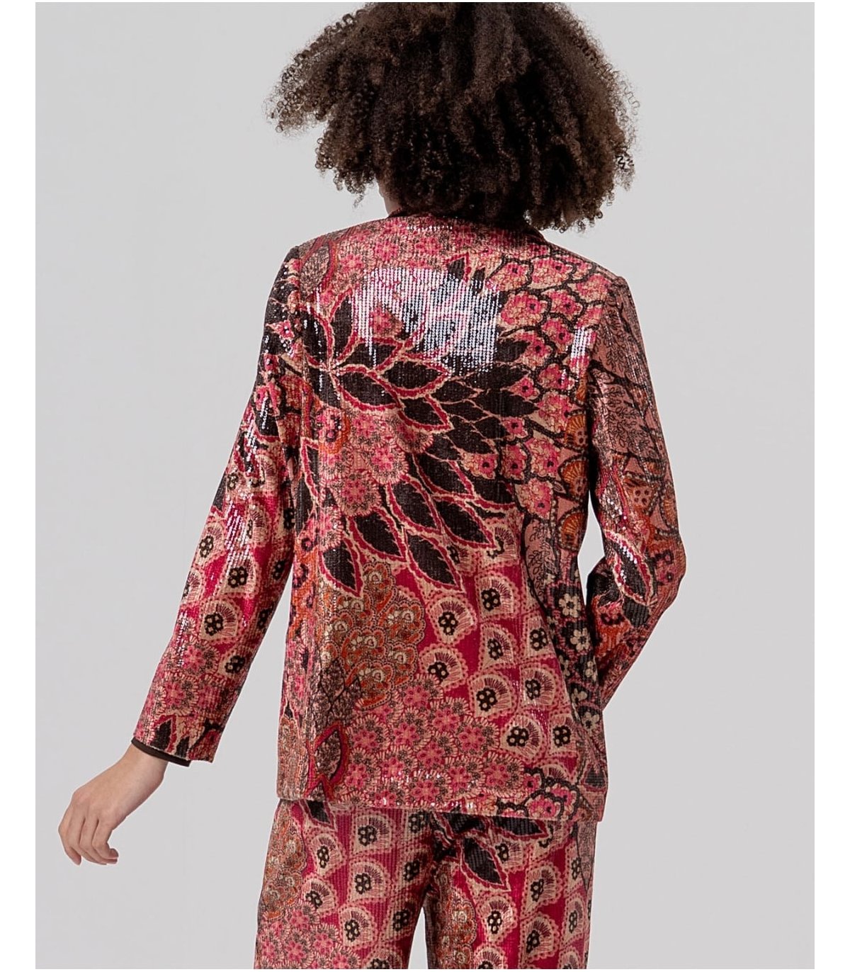 SURKANA Americana de lentejuelsa con print floral