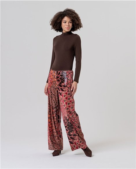 SURKANA Pantalón recto y holgado de lentejuelas floral