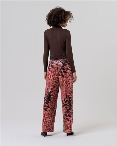 SURKANA Pantalón recto y holgado de lentejuelas floral