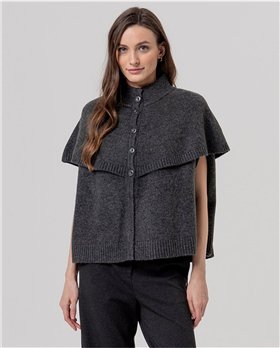 SURKANA Capa de punto abotonada con cuello alto