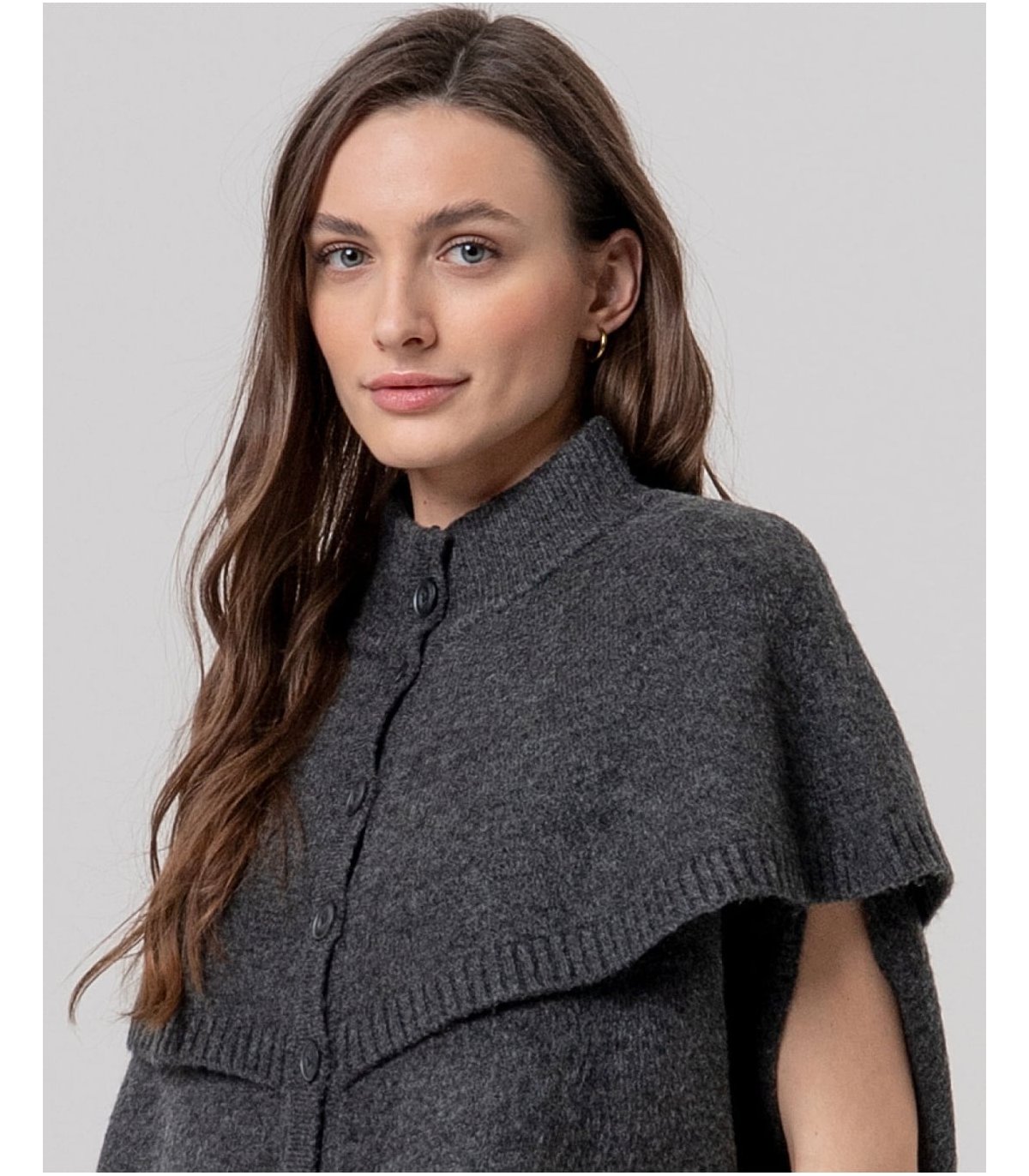 SURKANA Capa de punto abotonada con cuello alto