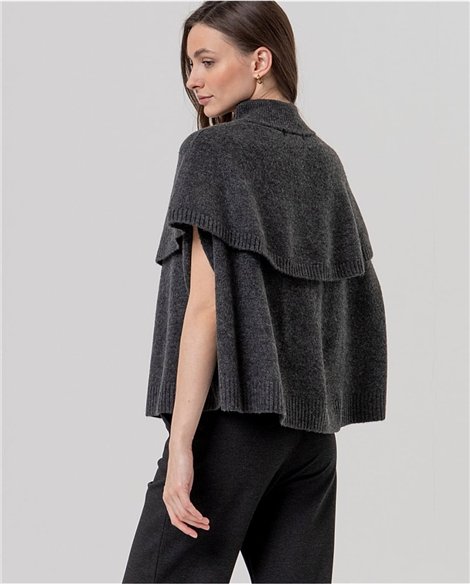 SURKANA Capa de punto abotonada con cuello alto