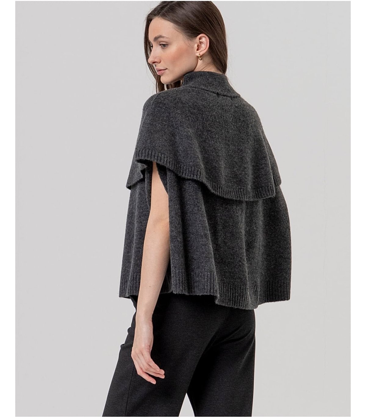 SURKANA Capa de punto abotonada con cuello alto