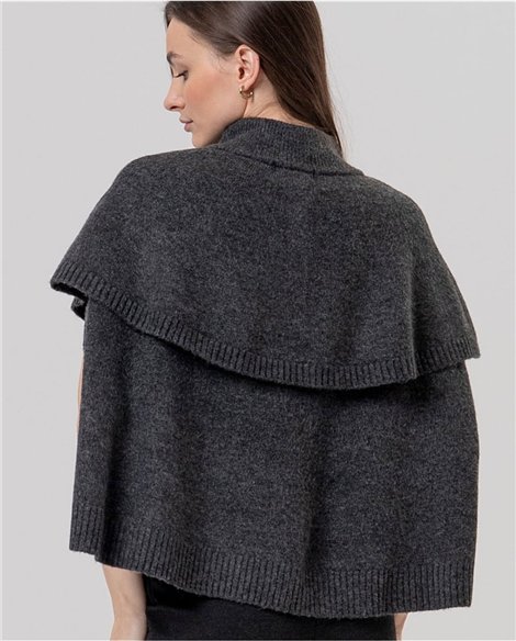 SURKANA Capa de punto abotonada con cuello alto