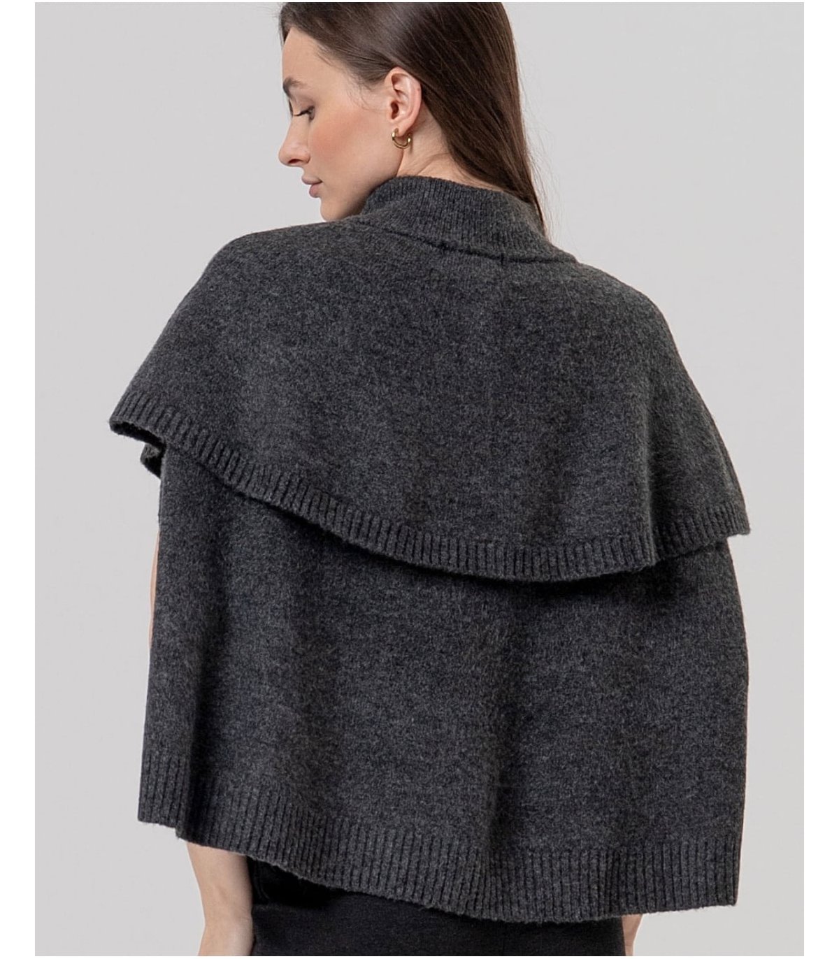 SURKANA Capa de punto abotonada con cuello alto