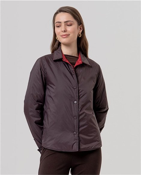 SURKANA Chaqueta ligera acolchada reversible burdeos-chocolate