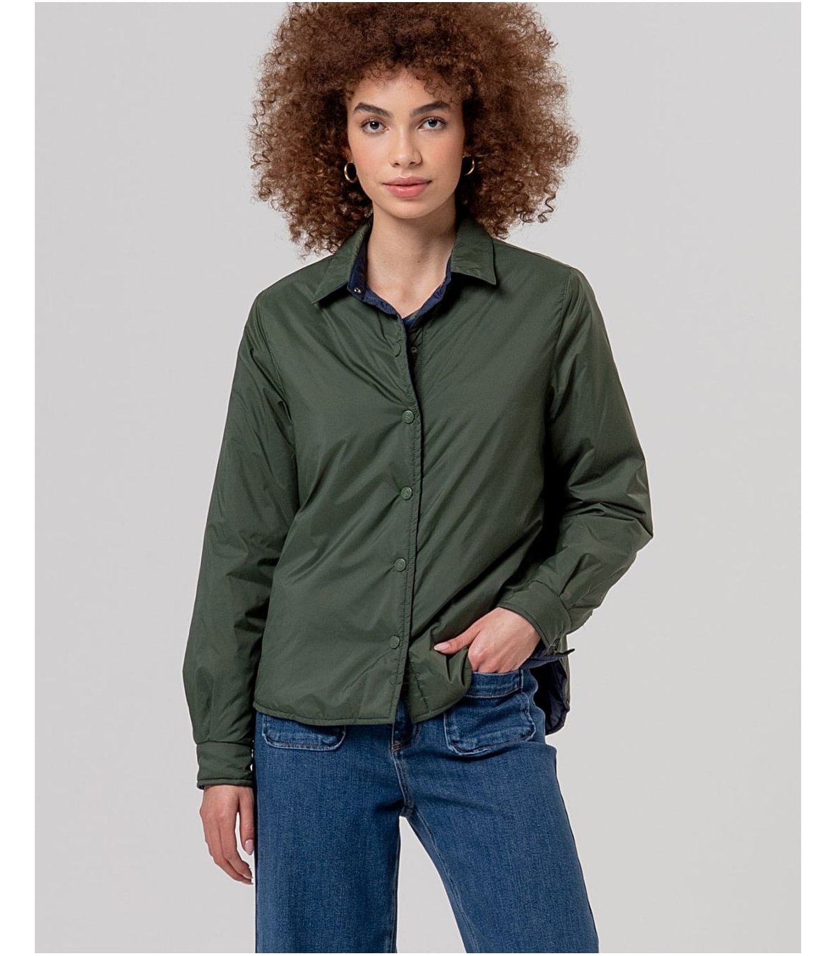 SURKANA Chaqueta ligera acolchada reversible militar-marino