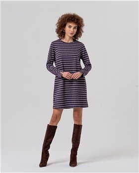 SURKANA Vestido corto morado estampado jacquard