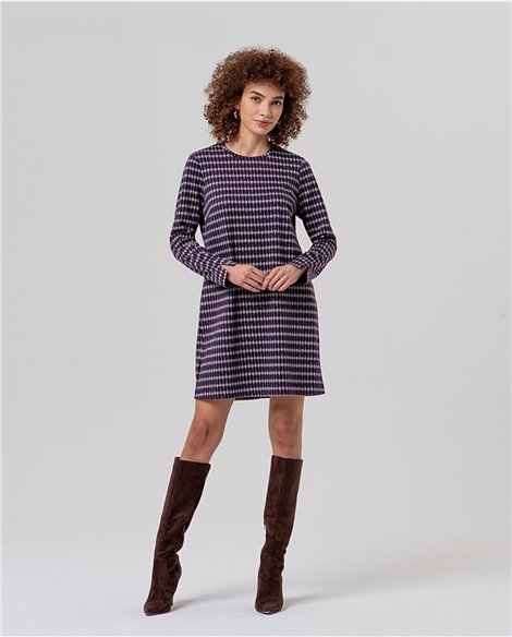 SURKANA Vestido corto morado estampado jacquard