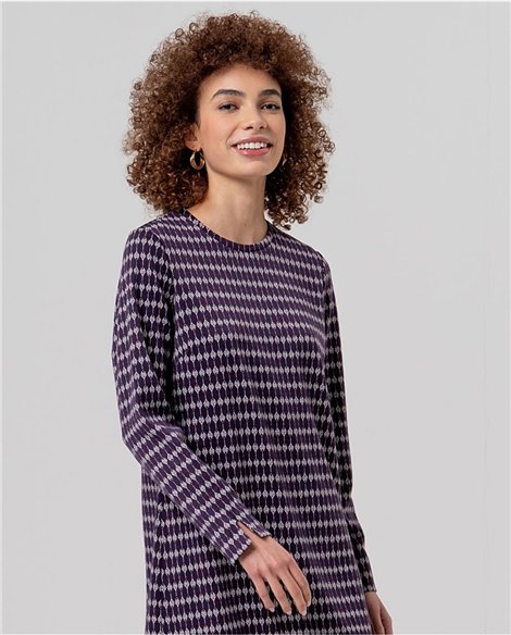 SURKANA Vestido corto morado estampado jacquard