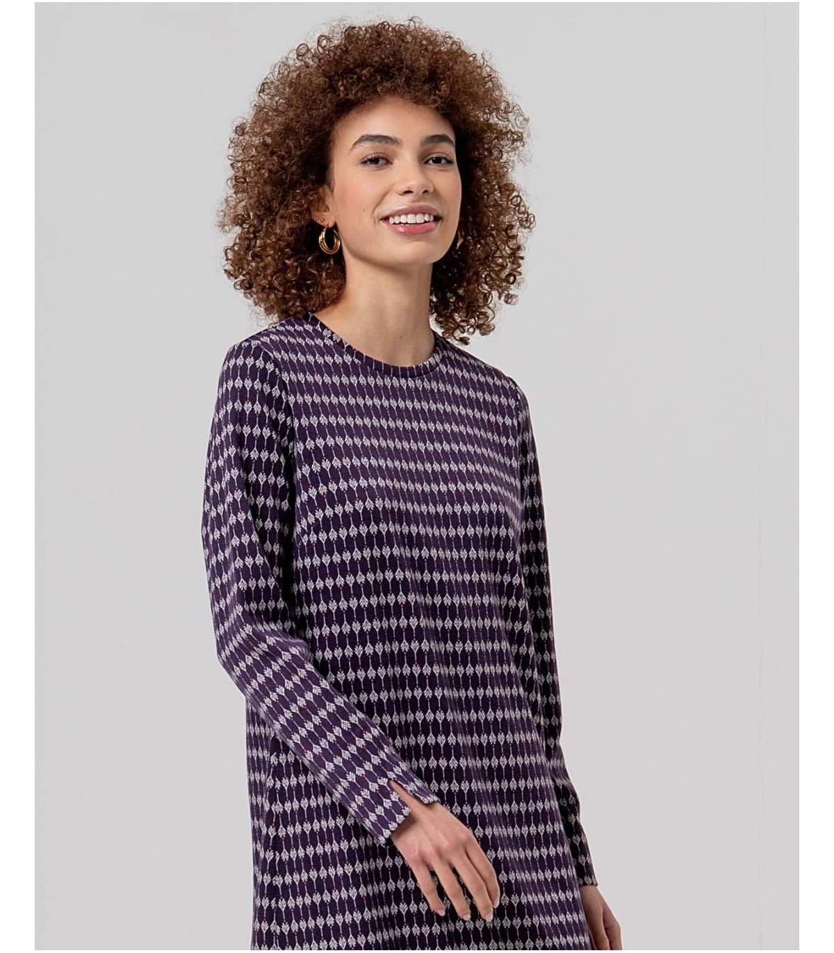 SURKANA Vestido corto morado estampado jacquard