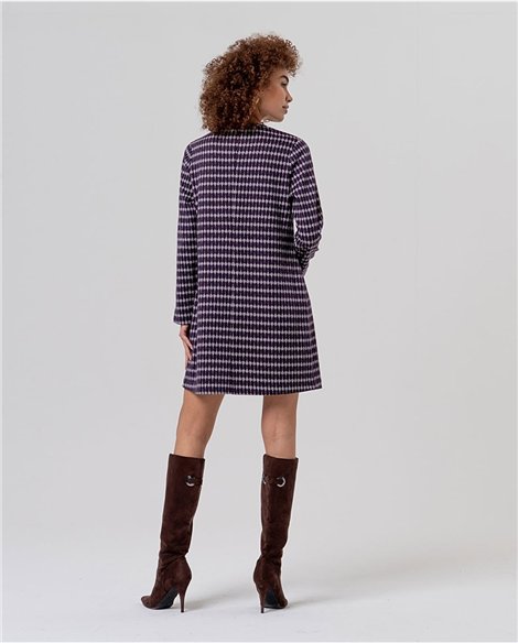 SURKANA Vestido corto morado estampado jacquard