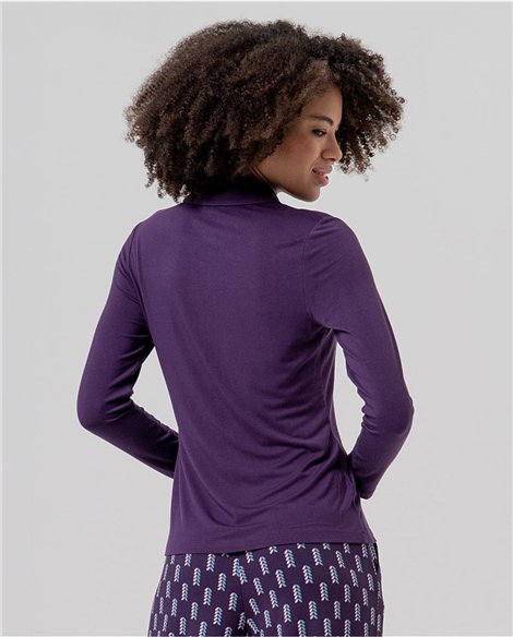 SURKANA Camisa de corte recto color morado