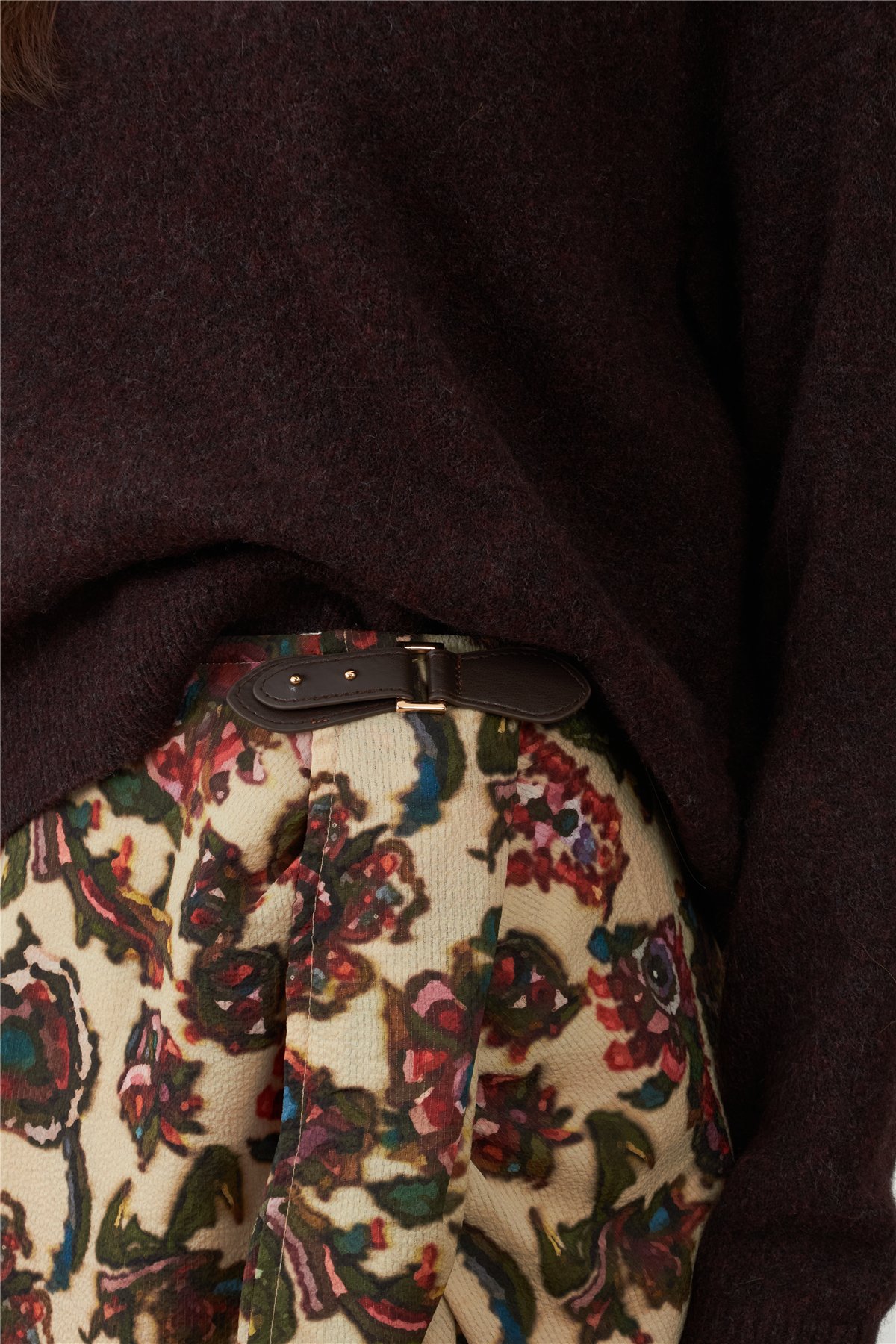Orfeo Falda Pamela estampada con detalle de hebilla