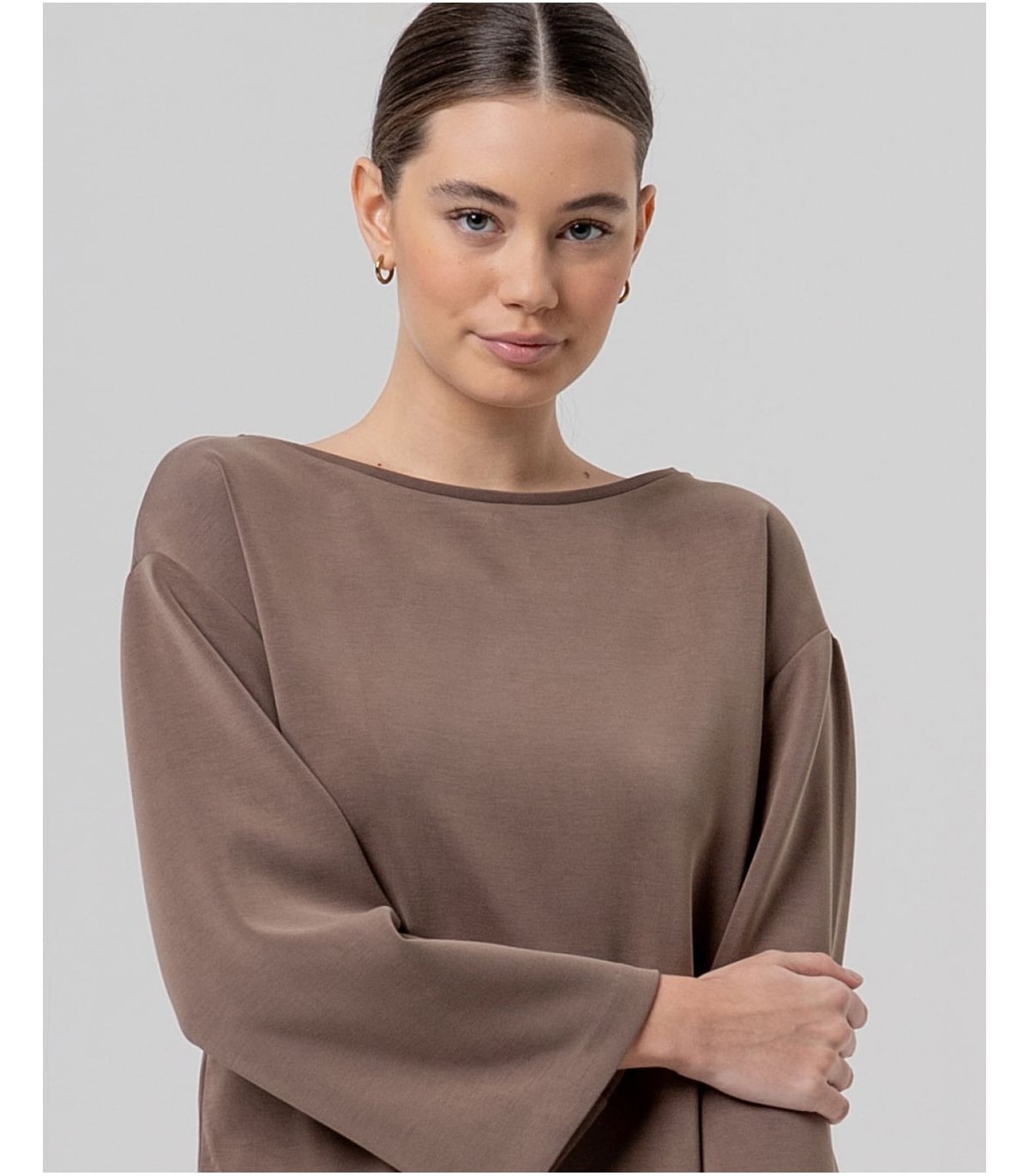 SURKANA Jersey de manga ancha taupe