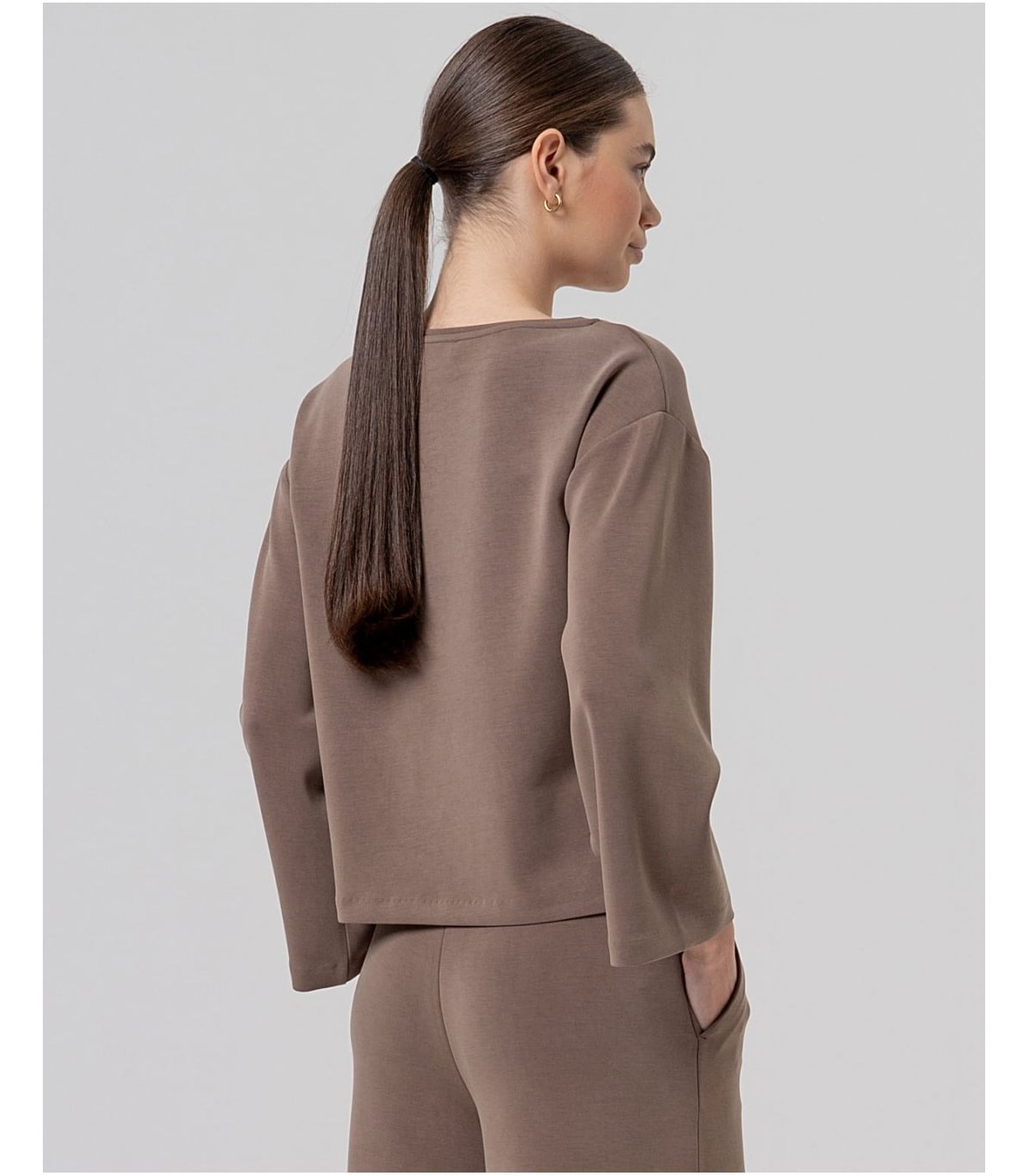 SURKANA Jersey de manga ancha taupe