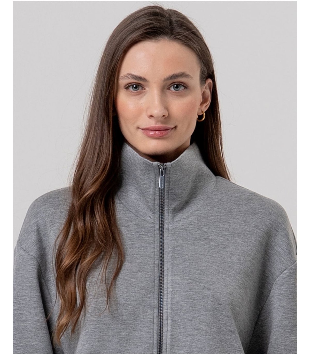 SURKANA Chaqueta estilo bomber color gris con bordado en la espalda