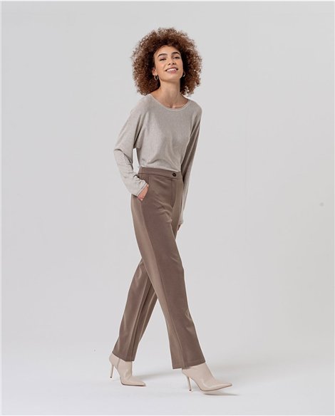 SURKANA Pantalón recto color taupe