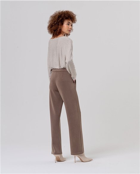 SURKANA Pantalón recto color taupe