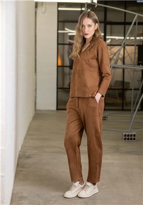Scusi Jersey efecto antelina marrón