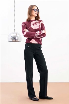Zoe Pantalón de corte recto color negro