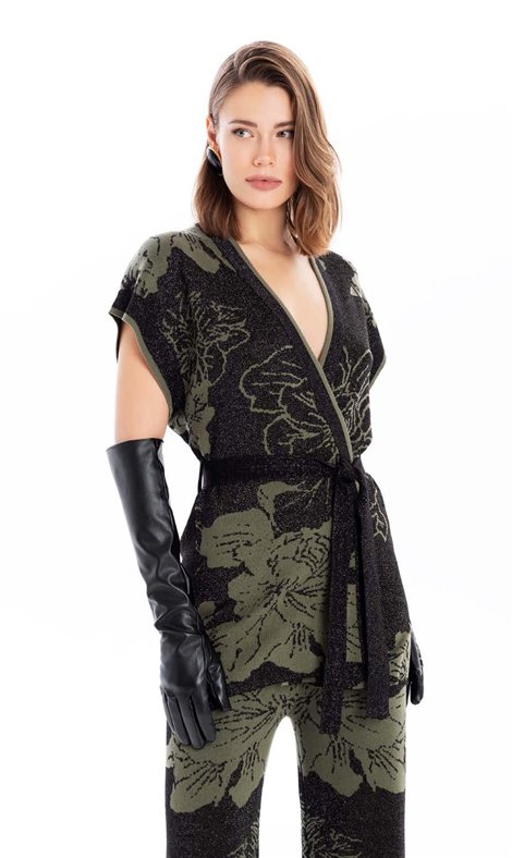 Zoe Pantalón estampado con detalle lurex