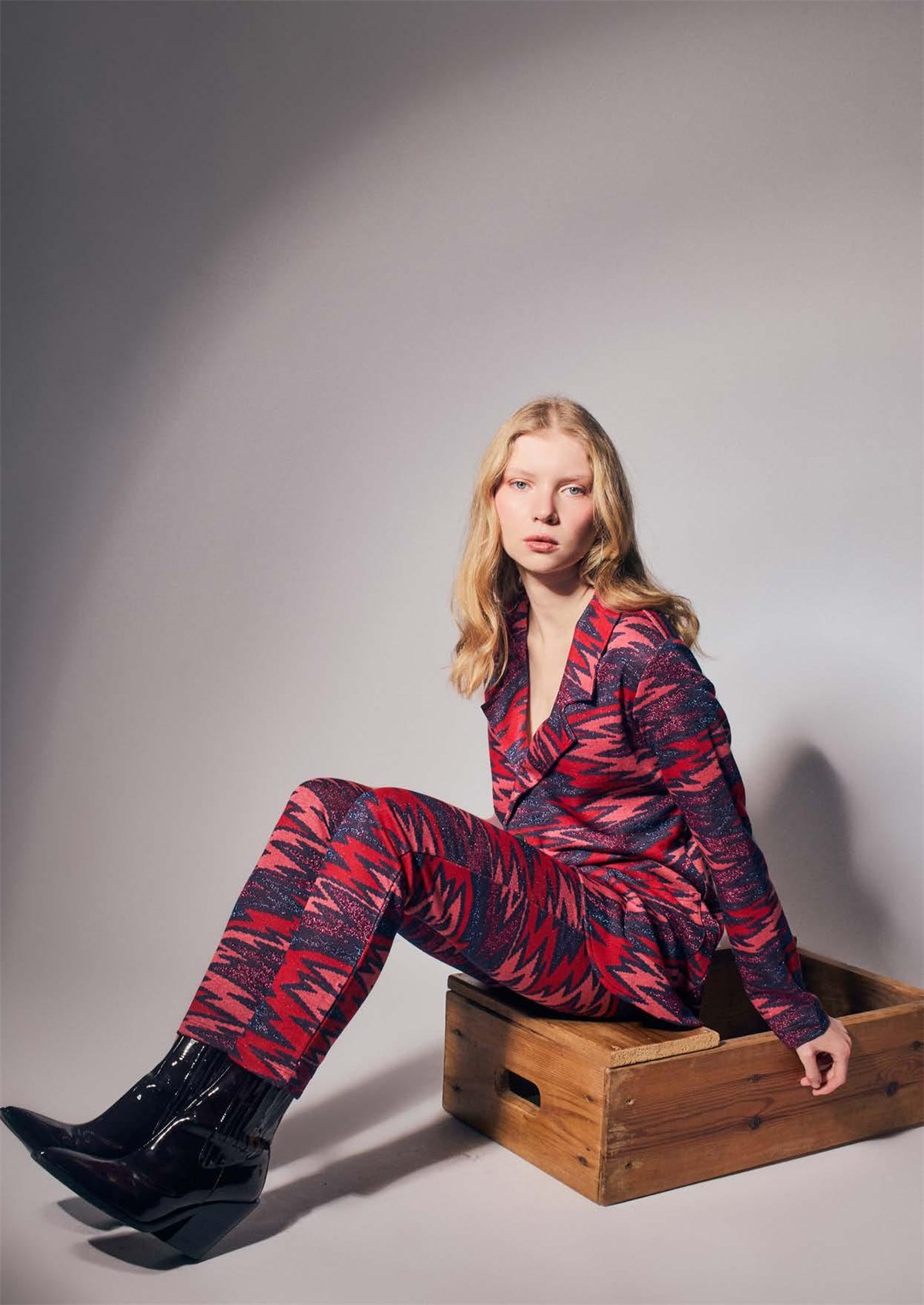 Malena Blazer Gela con estampado lurex