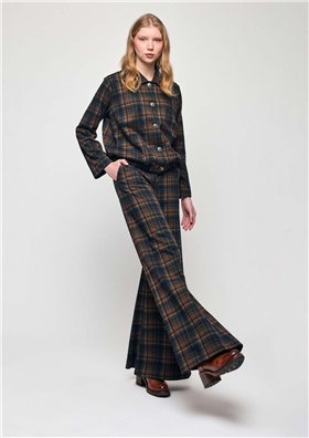 Malena Pantalón Mally recto estampado cuadros