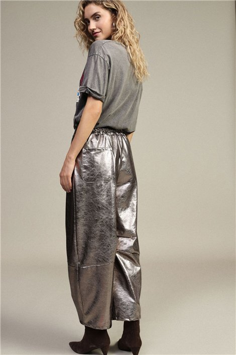 Dixie Pantalón ancho en tejido metalizado