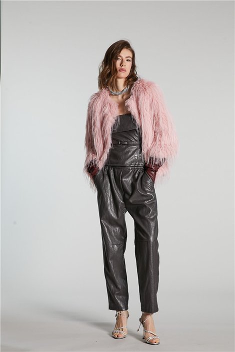 Relish Pantalón ecopiel color plomo