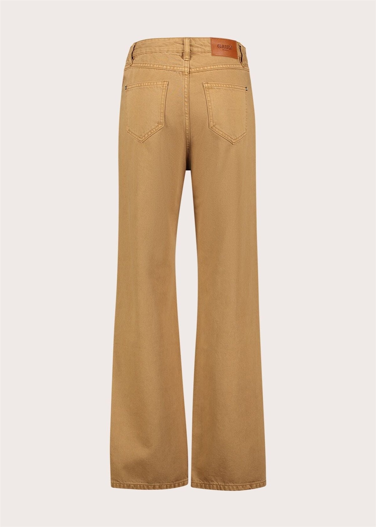GAUDI Pantalón recto mostaza con botones joya