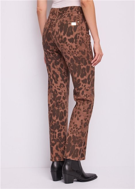 GAUDI Pantalón animal print con botones dorados