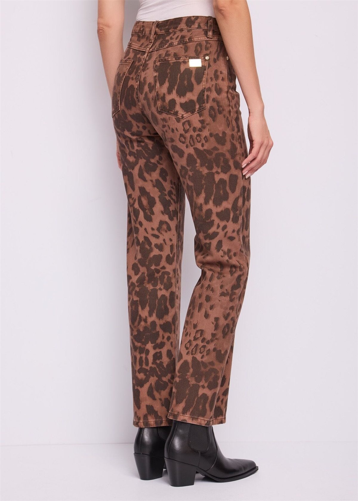 GAUDI Pantalón animal print con botones dorados