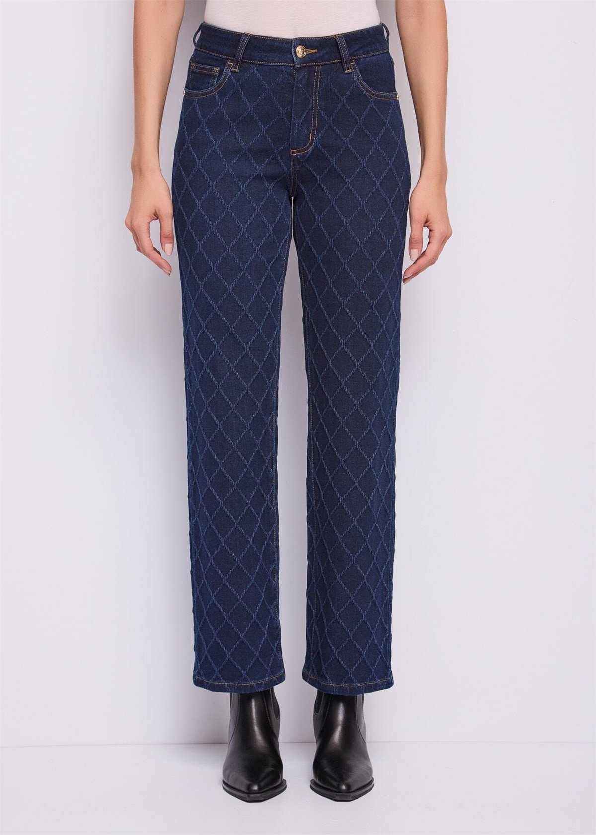 GAUDI Jeans de corte recto en algodón jacquard