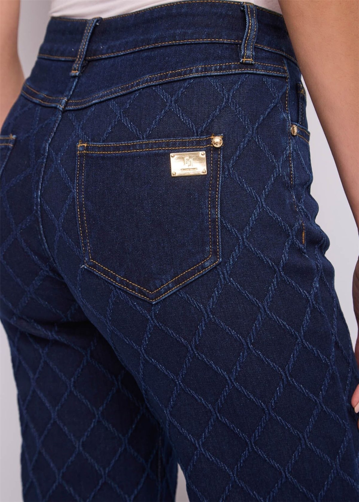 GAUDI Jeans de corte recto en algodón jacquard