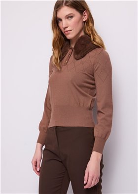GAUDI Jersey de cuello polo con detalle lurex