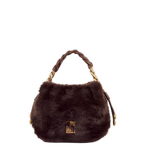 Pepe Moll Bolso Isis de suave pelo color marrón chocolate