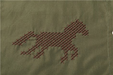 ATEV Camisa verde militar con bordado