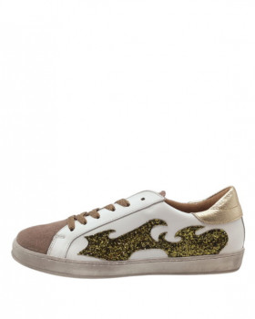 Vosso Moda Sneaker afelpada con detalle glitter esmeralda
