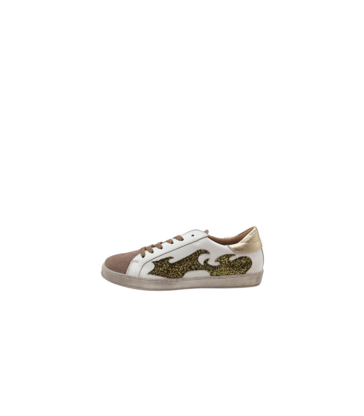 Vosso Moda Sneaker afelpada con detalle glitter esmeralda