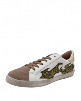 Vosso Moda Sneaker afelpada con detalle glitter esmeralda