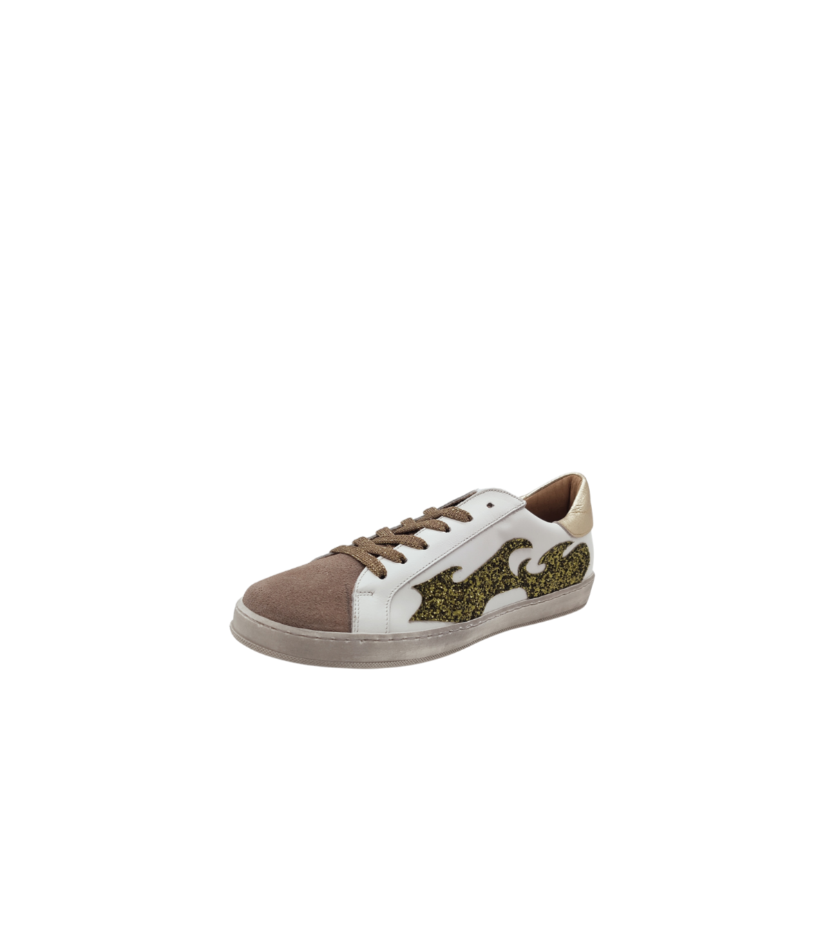 Vosso Moda Sneaker afelpada con detalle glitter esmeralda