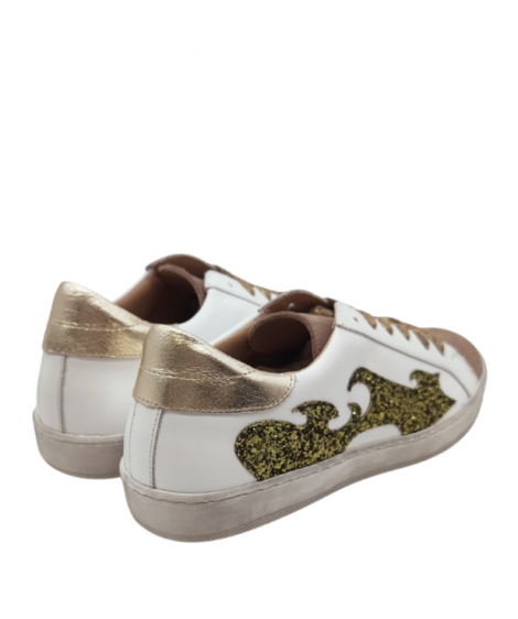 Vosso Moda Sneaker afelpada con detalle glitter esmeralda