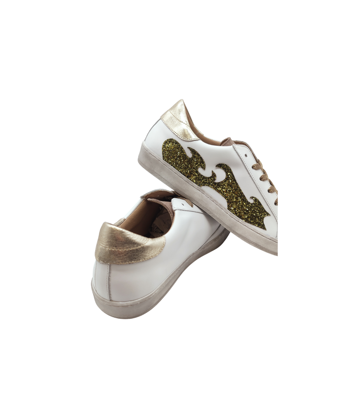 Vosso Moda Sneaker afelpada con detalle glitter esmeralda