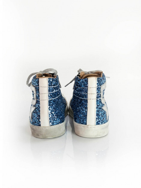 Vosso Moda Sneakers altas afelpada con detalle glitter azul