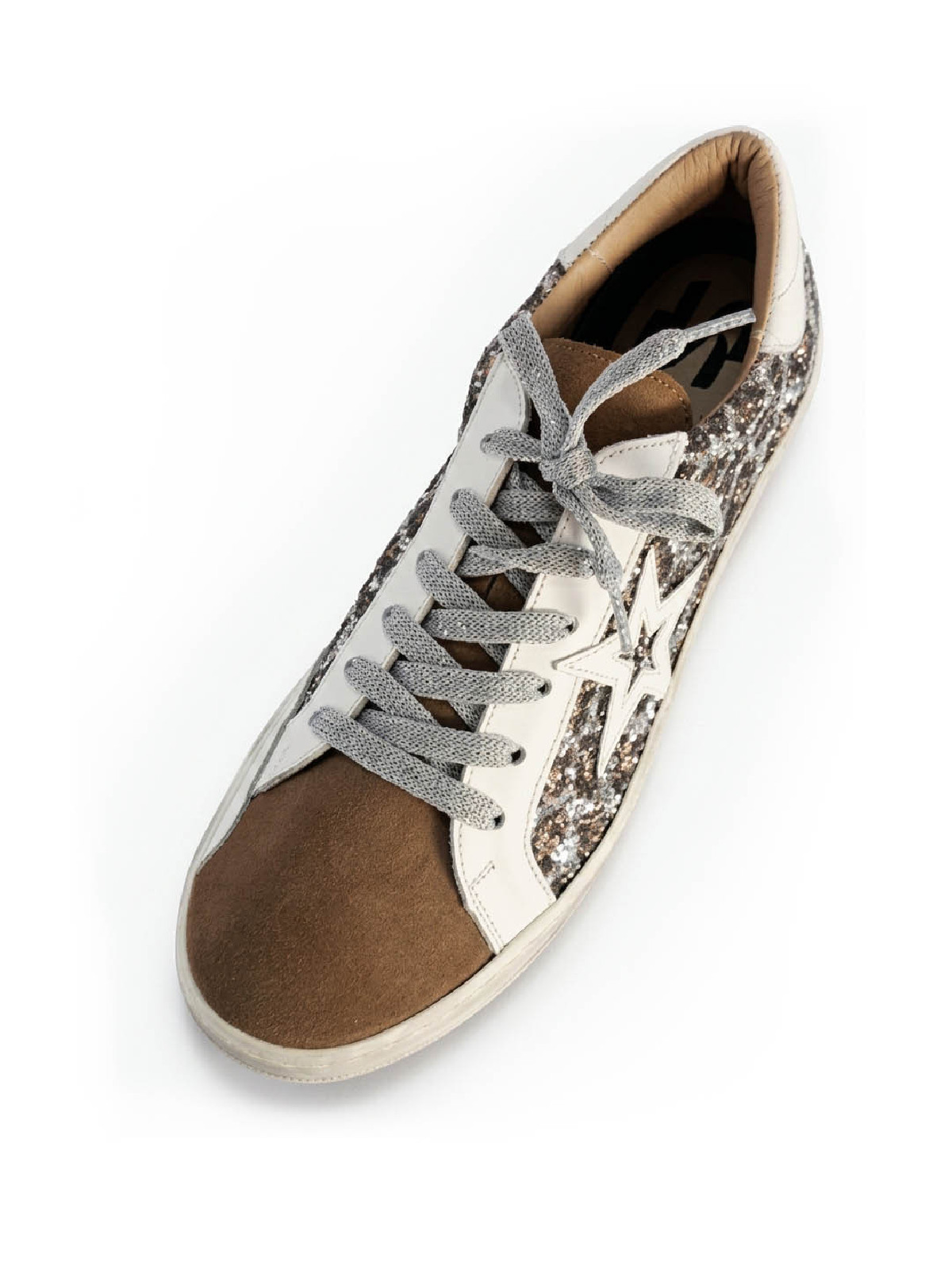 Vosso Moda Sneaker afelpada con detalle glitter leopardo