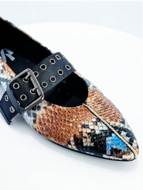 Vosso Moda Manoletina piel serpiente y detalle hebilla