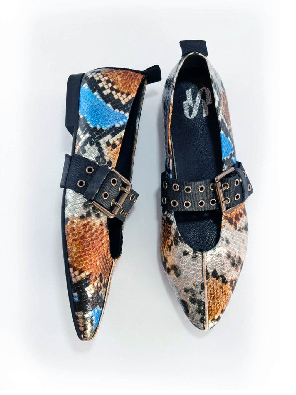 Vosso Moda Manoletina piel serpiente y detalle hebilla